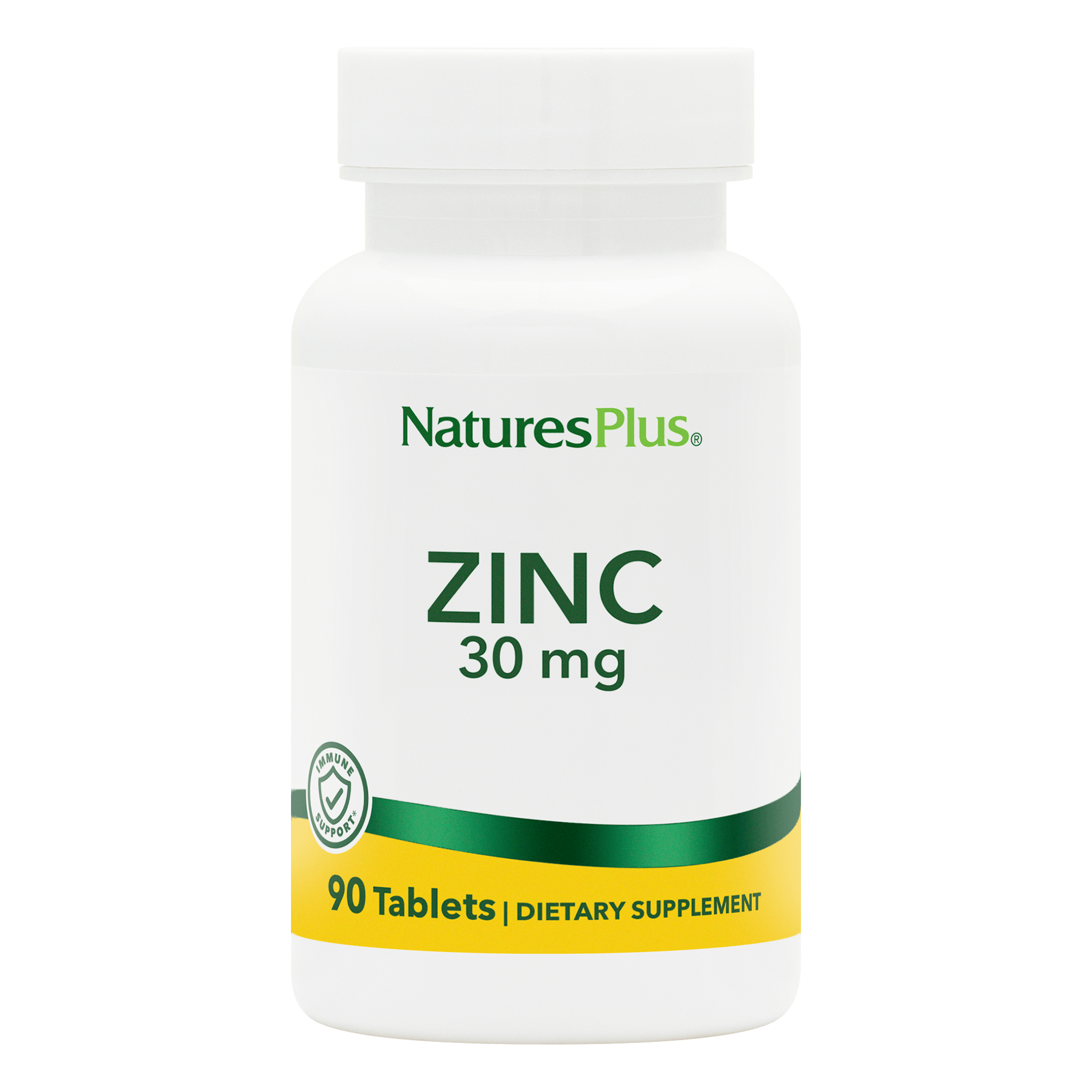 Цинк, Natures Plus Zinc Chelated, 30 мг, 90 таблеток