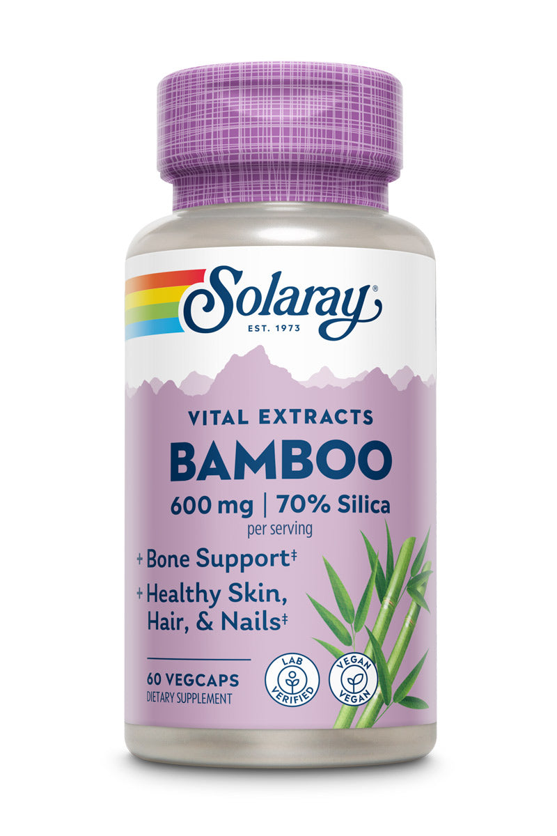 Екстракт стебла бамбука, Solaray Bamboo Stem Extract, 300 мг, 60 вегетаріанських капсул