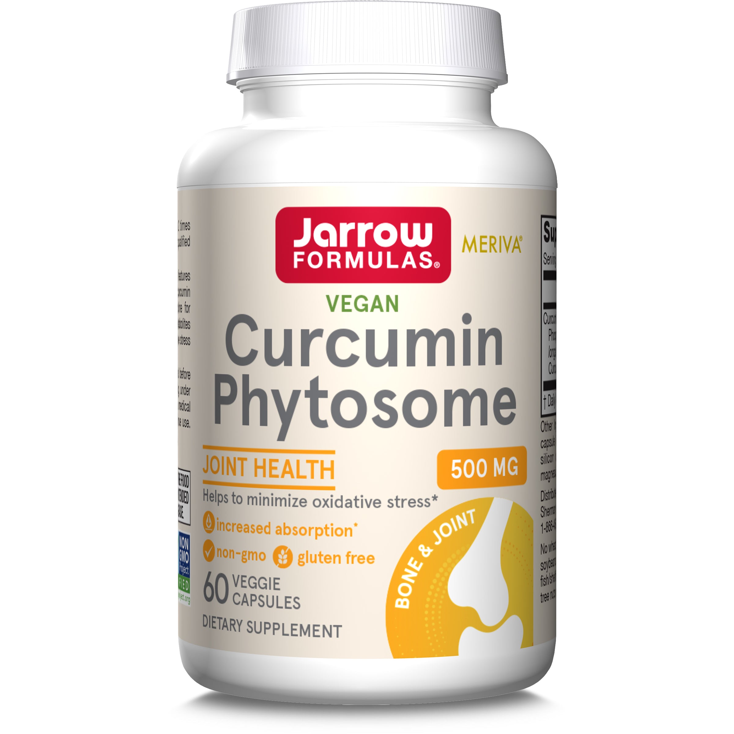 Куркумін, Vegan Curcumin Phytosome, Jarrow Formulas, 500 мг, 60 рослинних капсул