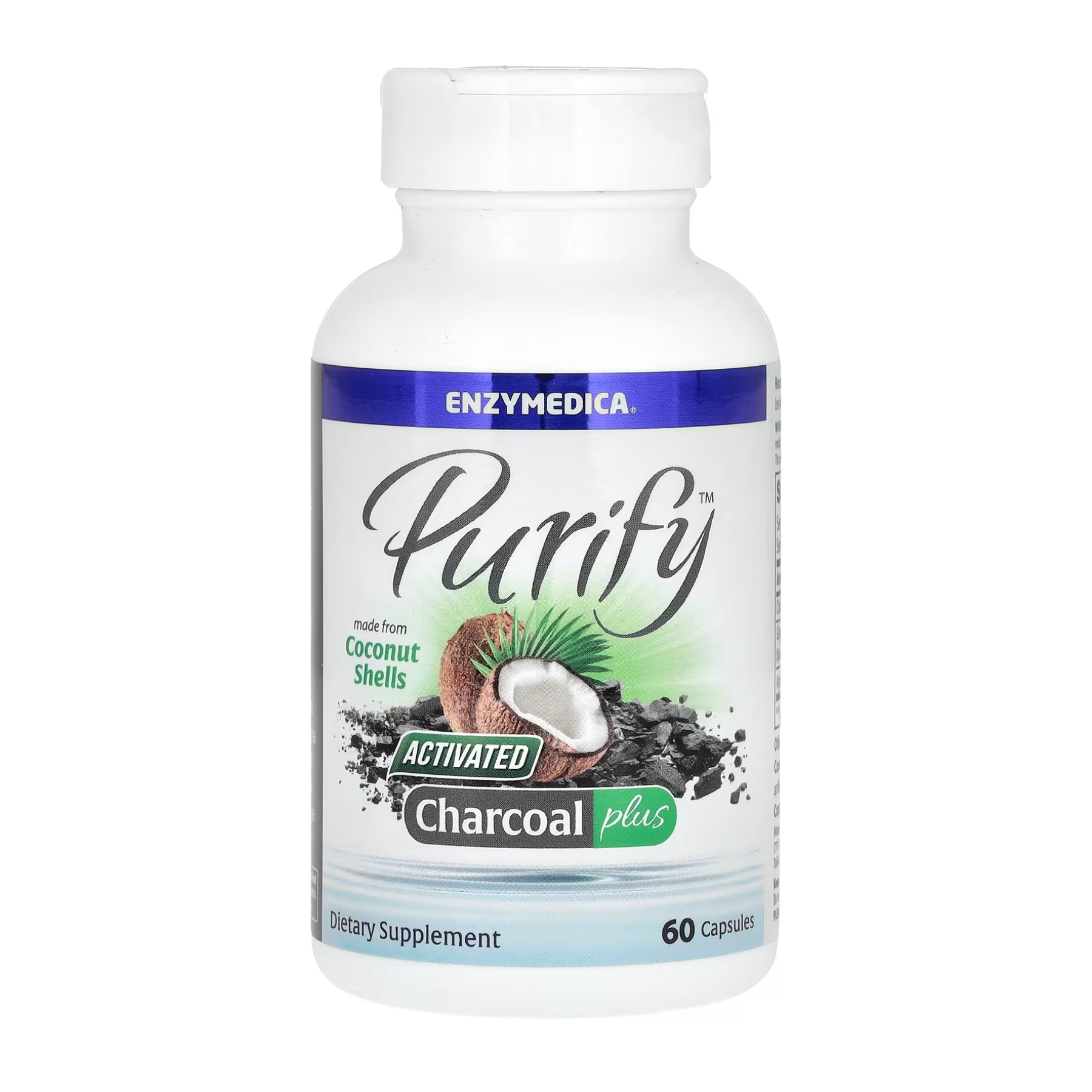 Активоване вугілля, Activated Charcoal, Enzymedica, 60 капсул