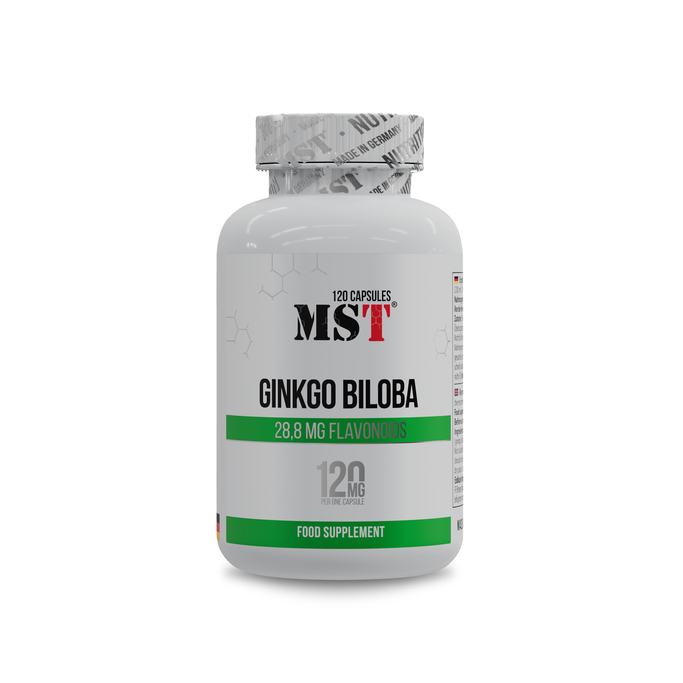 Гінкго білоба для покращення пам'яті та кровообігу, MST Ginkgo Biloba 120 mg, 120 капсул
