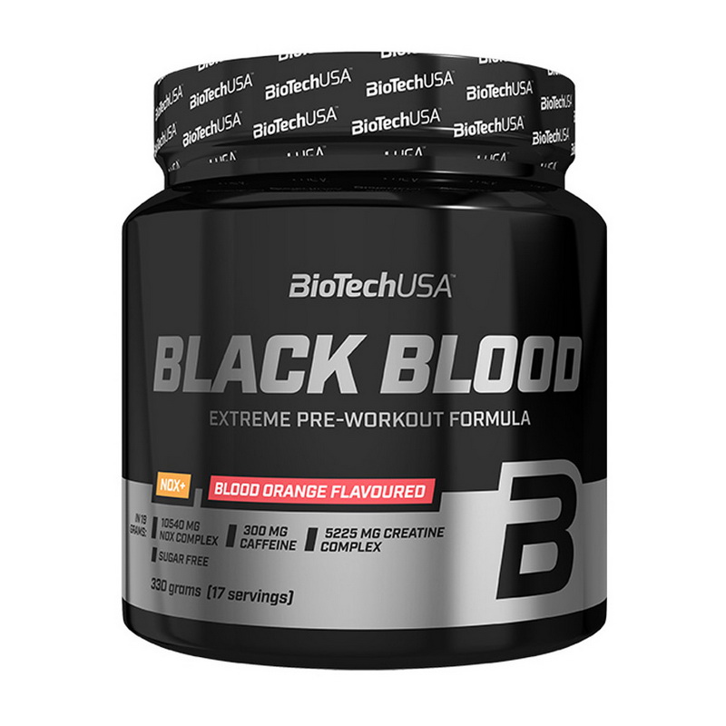 Передтренувальний комплекс, BioTech Black Blood NOX+, 330 г (Кривавий апельсин)