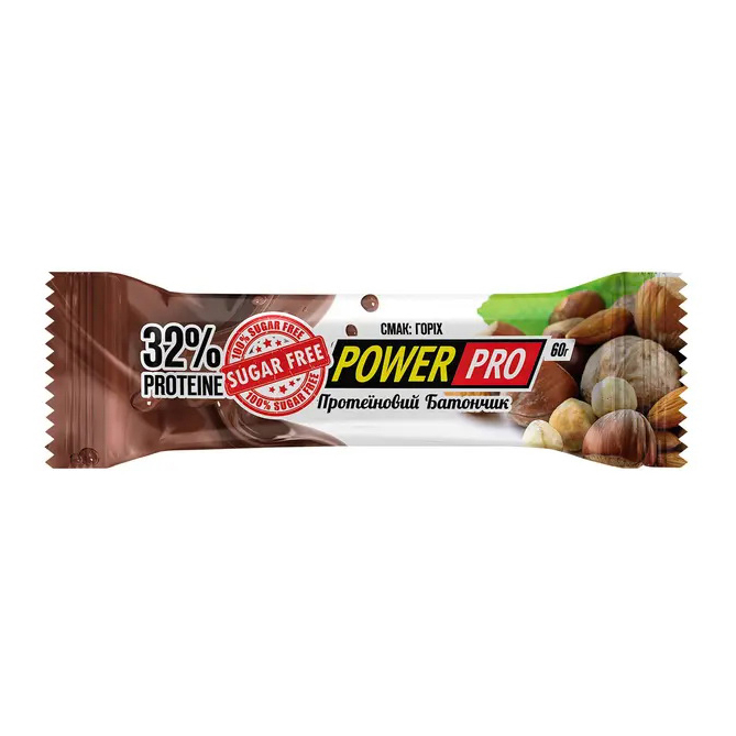 Протеїновий батончик, Power Pro 32%, 60 г (Горіхи)