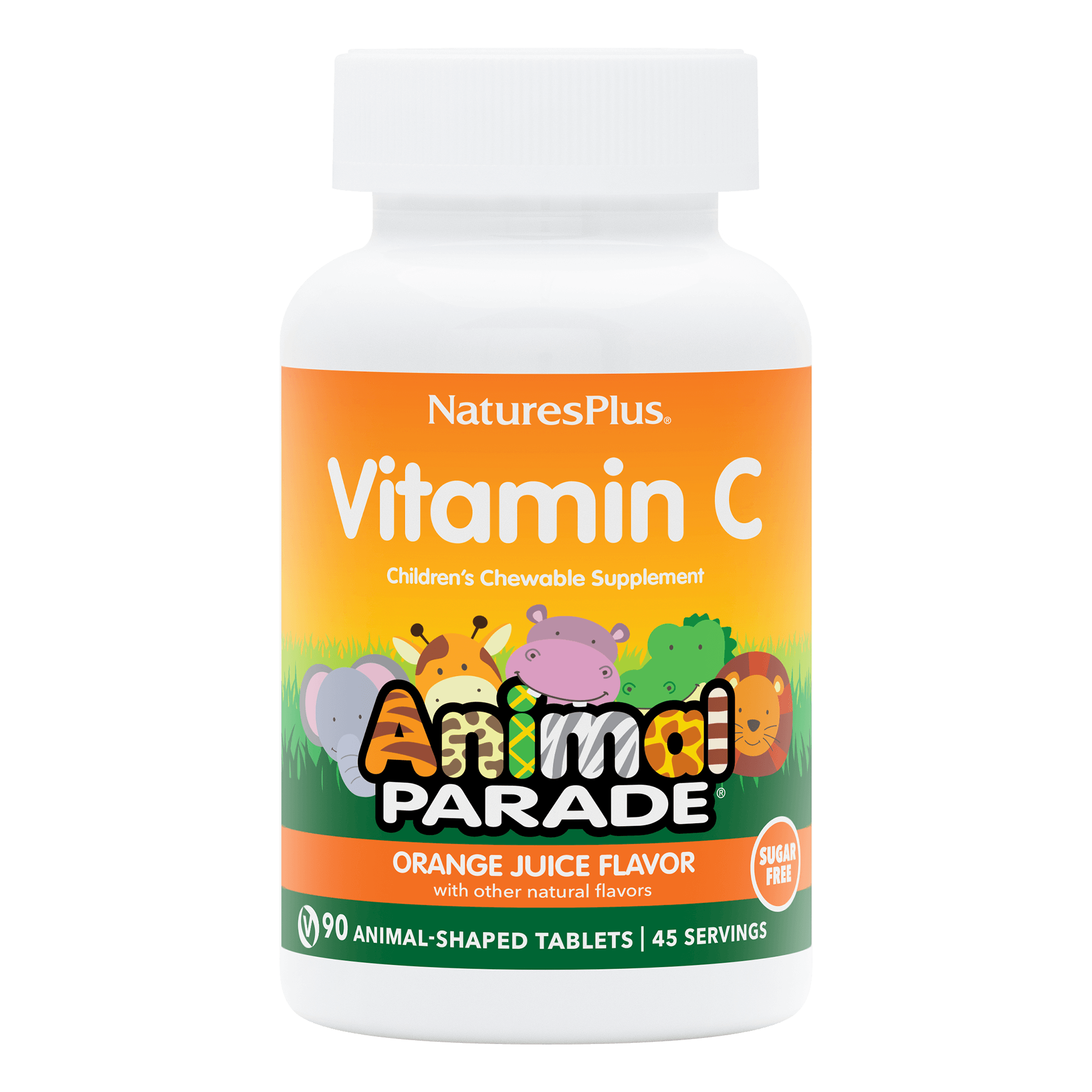 Вітамін С жувальний, Natures Plus Animal Parade Vitamin C, 90 жувальних таблеток (Апельсин)