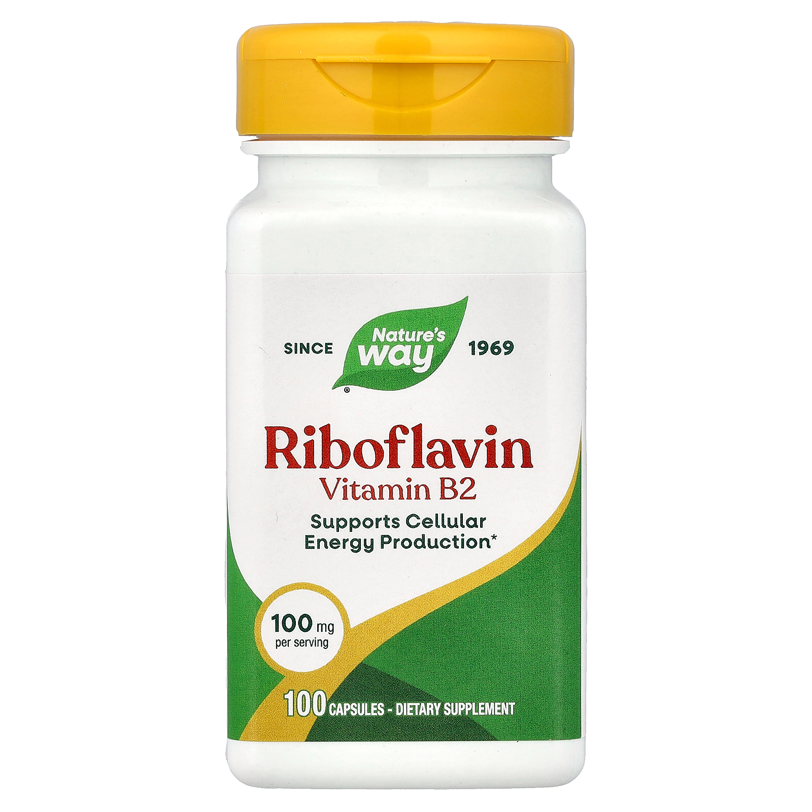 Вітамін B2 рибофлавін, Nature's Way Vitamin B2, 100 мг, 100 капсул