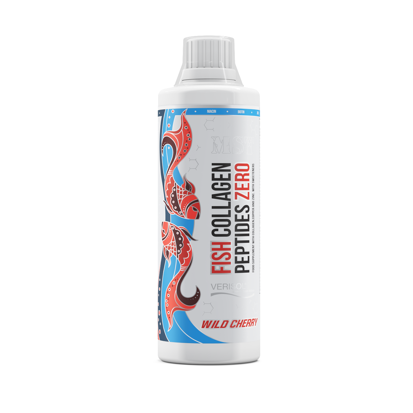 Рибний колаген, MST Fish Collagen Peptides Zero, 500 мл (Дика вишня)