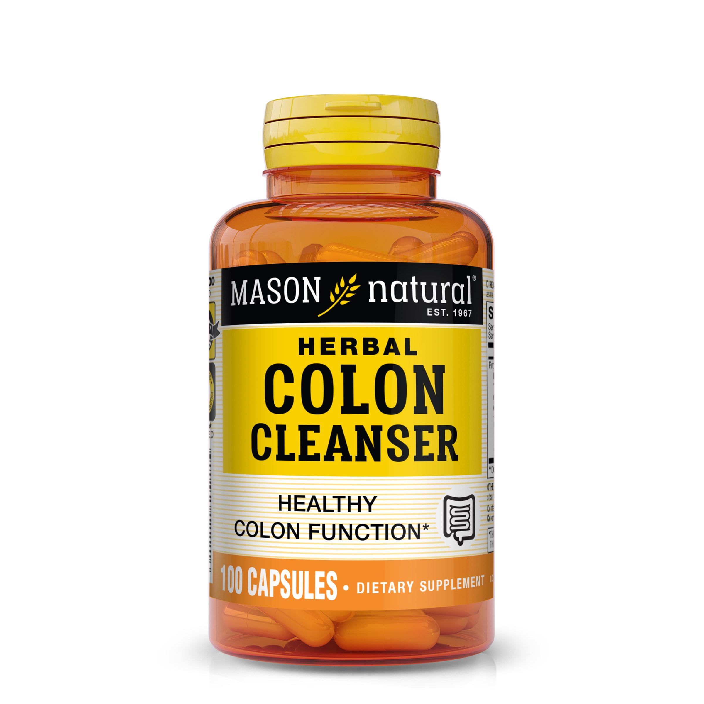 Трав'яна очищуюча суміш для кишківника, Mason Natural Colon Herbal Cleanser, 100 капсул