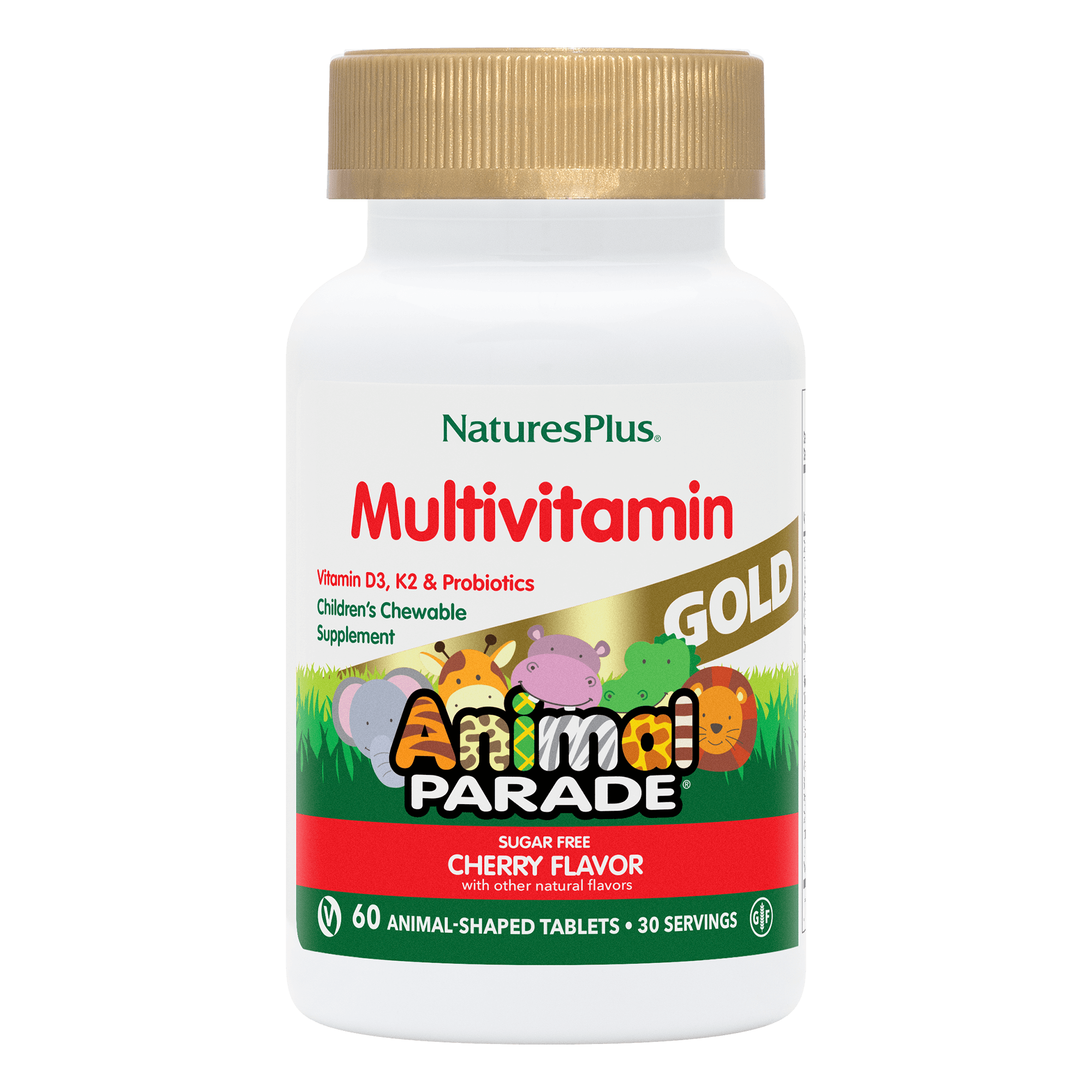 Мультивітаміни та мінерали для дітей, Multi-Vitamin & Mineral Supplement, Nature's Plus, вишневий смак, 60 таблеток у формі тварин