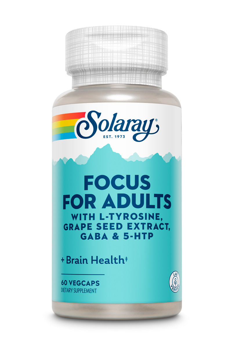 Комплекс для концентрації уваги, Solaray Focus for Adults, 60 вегетаріанських капсул
