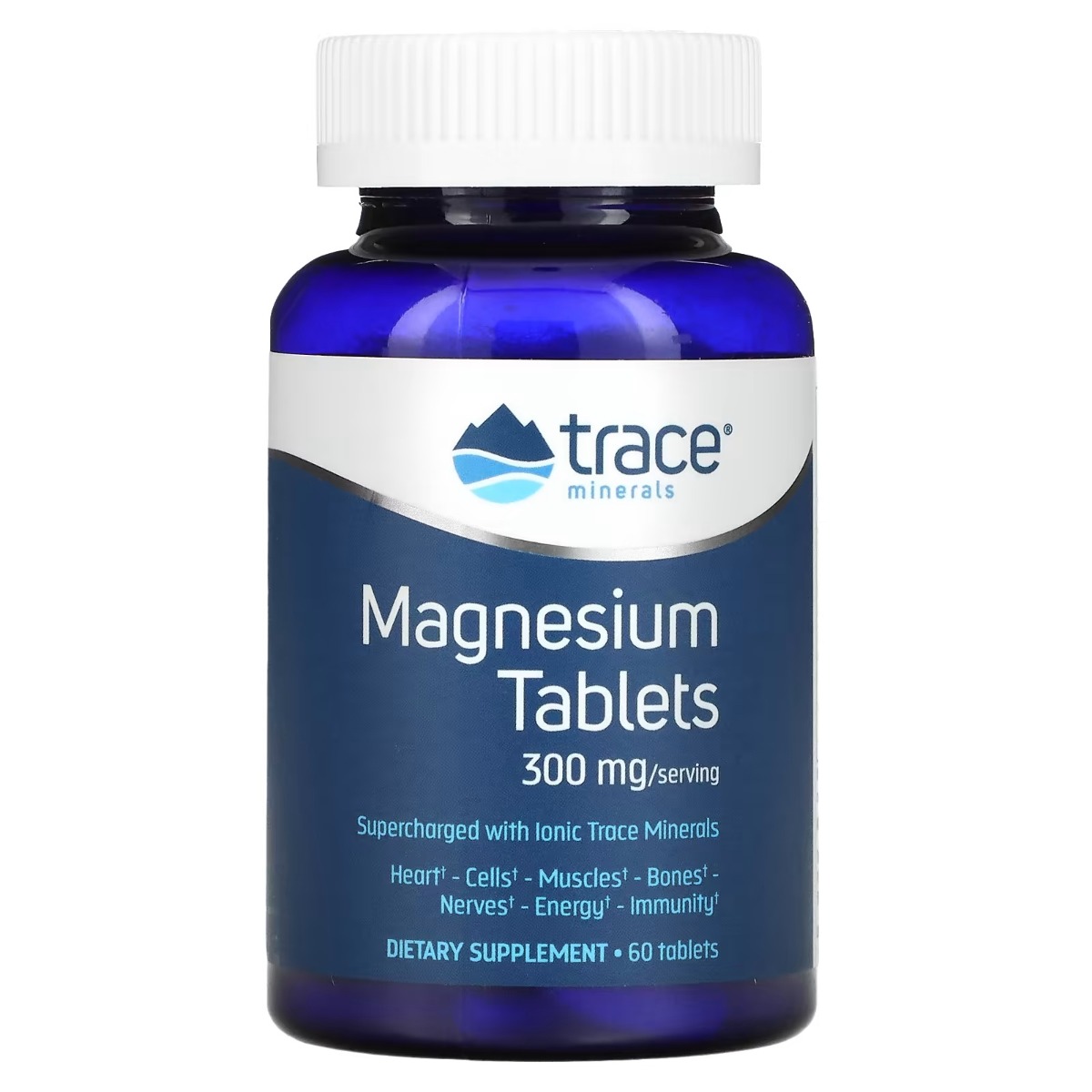 Магній, Trace Minerals Research Magnesium, 300 мг, 60 таблеток