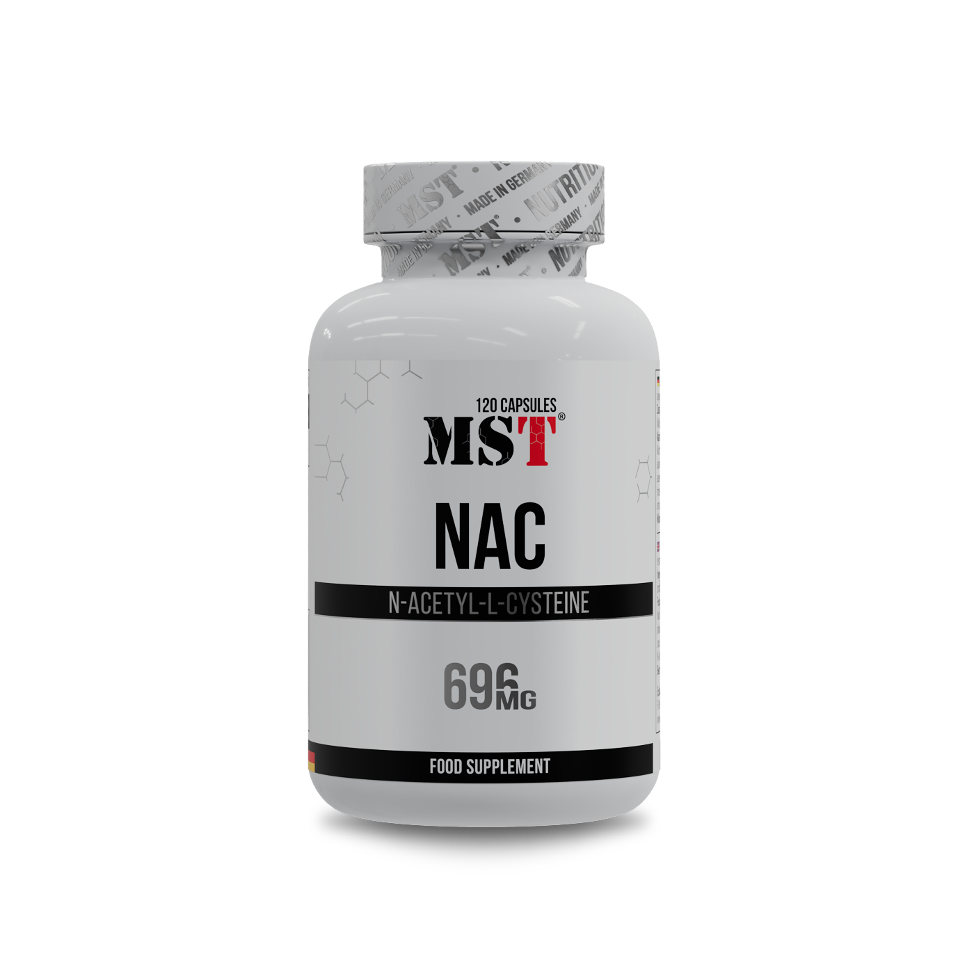 NAC (N-ацетил-L-цистеїн), MST NAC 696 mg, 120 капсул