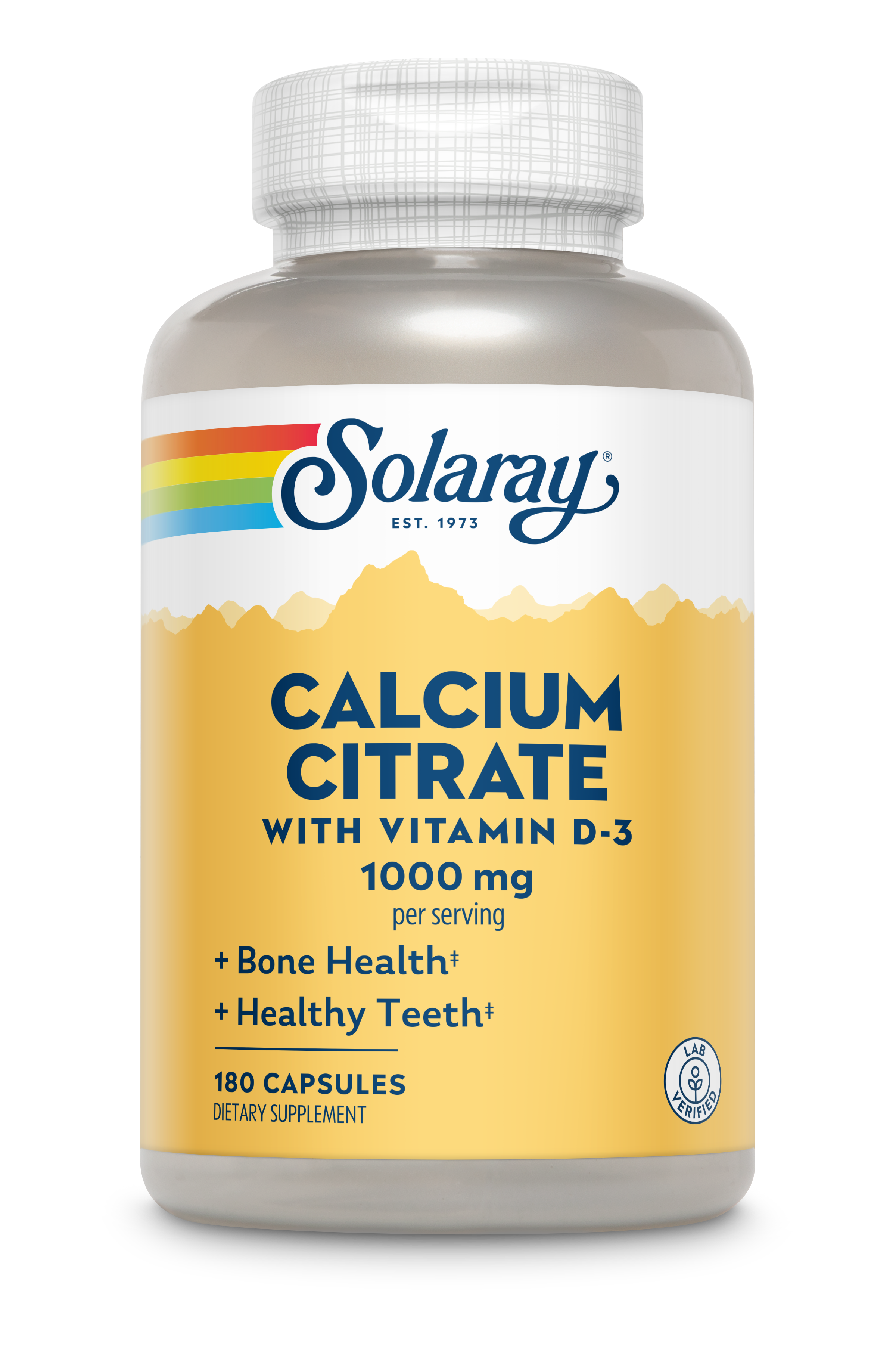 Цитрат кальцію та вітамін D3, Solaray Calcium Citrate Vitamin D-3, 1000 мг, 180 капсул