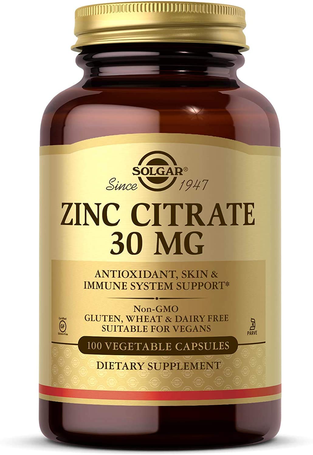 Solgar Zinc Citrate 30 mg (100 veg caps)