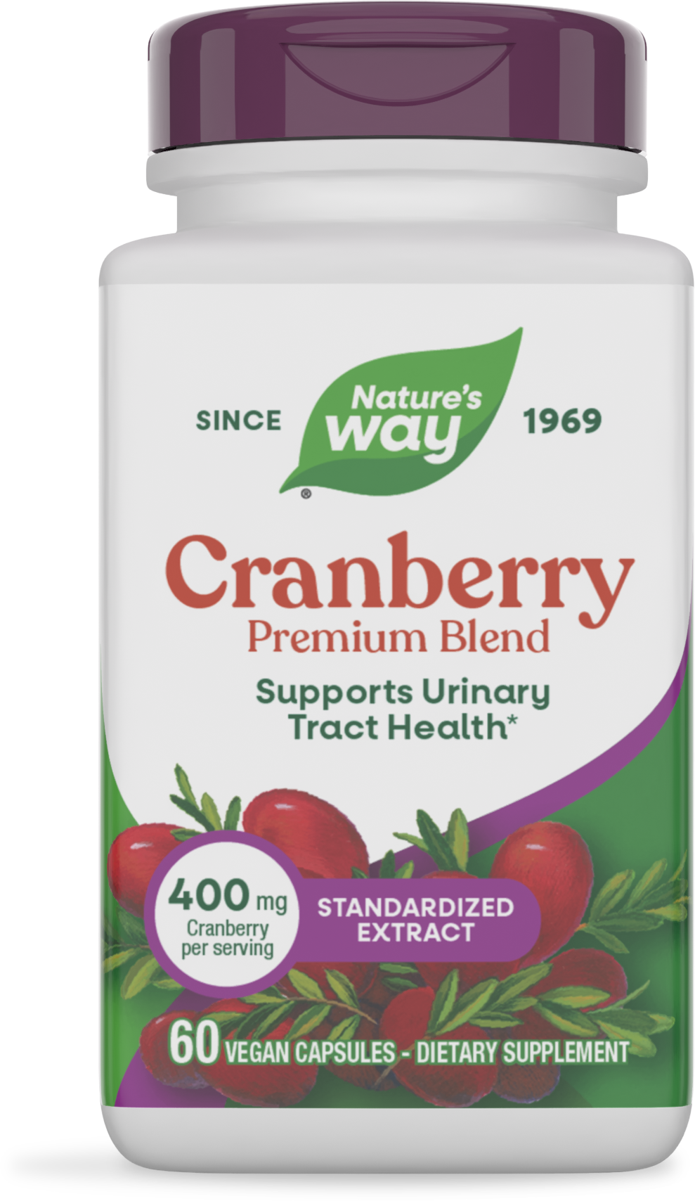 Журавлина, Nature's Way Premium Blend Cranberry, 400 мг, 60 вегетаріанських капсул (Журавлина)