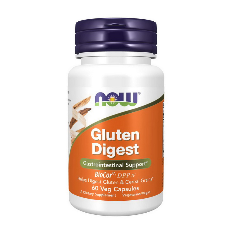 Ферменти для травлення глютену, Now Foods Gluten Digest, 60 вегетаріанських капсул