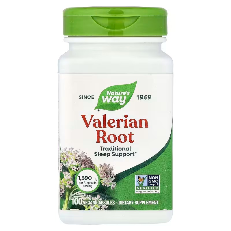 Корінь валеріани, Valerian Root, Nature's Way, 1590 мг, 100 веганських капсул (530 мг у капсулі)
