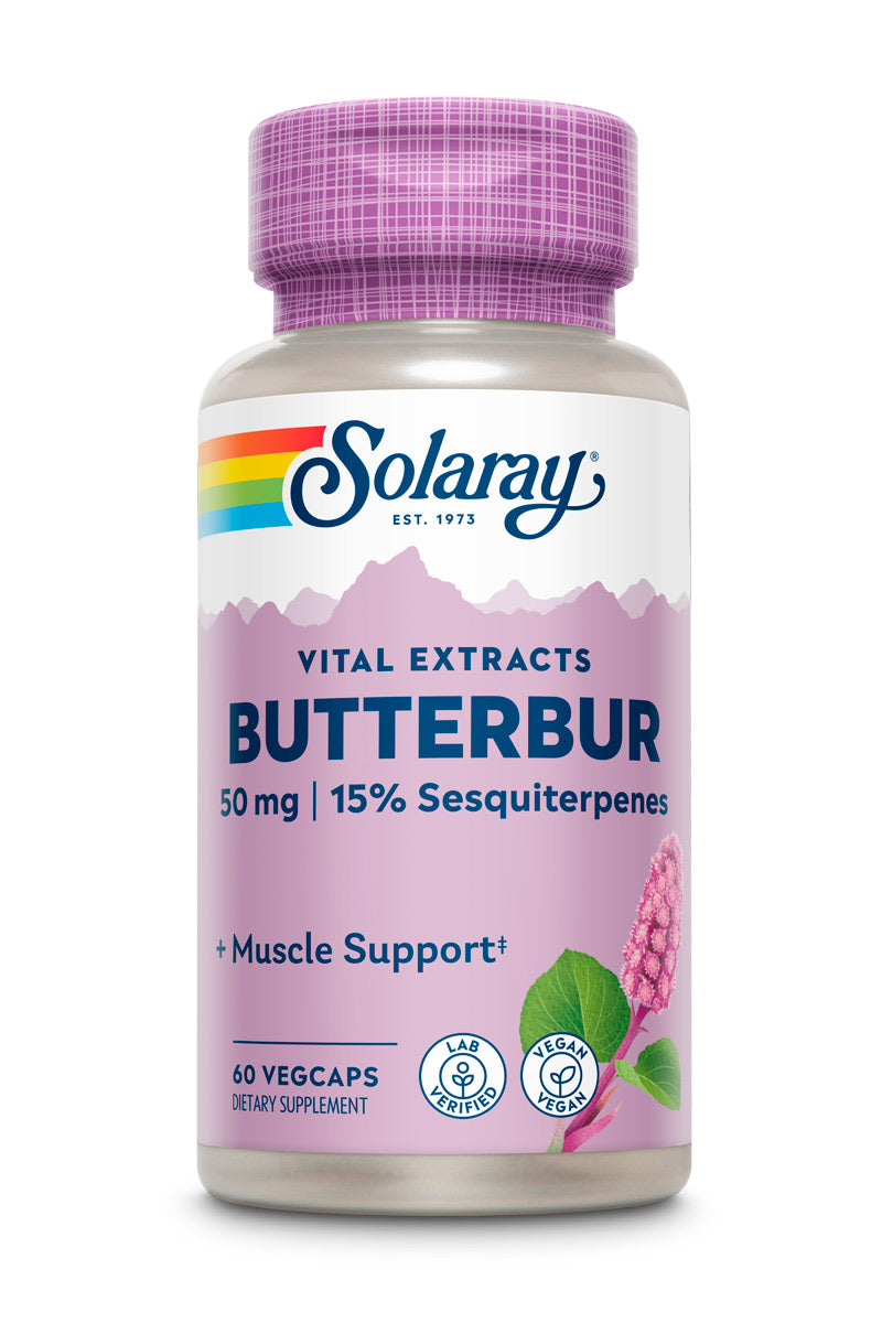 Екстракт кореня білокопитника, Solaray Butterbur, 50 мг, 60 вегетаріанських капсул