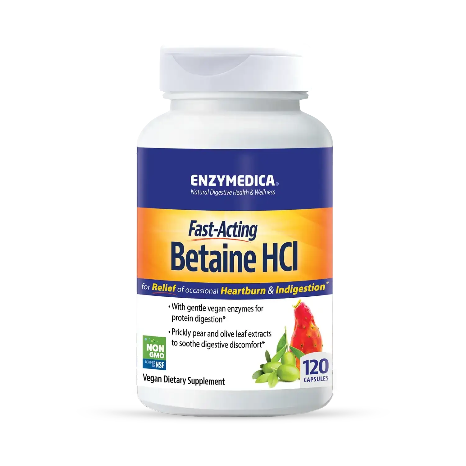 Бетаин гидрохлорид, Enzymedica Betaine HCI, 1300 мг, 120 капсул
