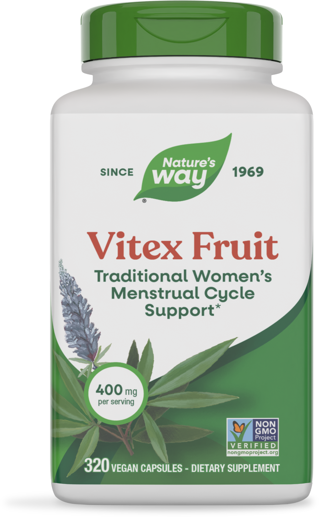 Вітекс (Авраамове дерево), Nature's Way Vitex Fruit, 400 мг, 320 вегетаріанських капсул