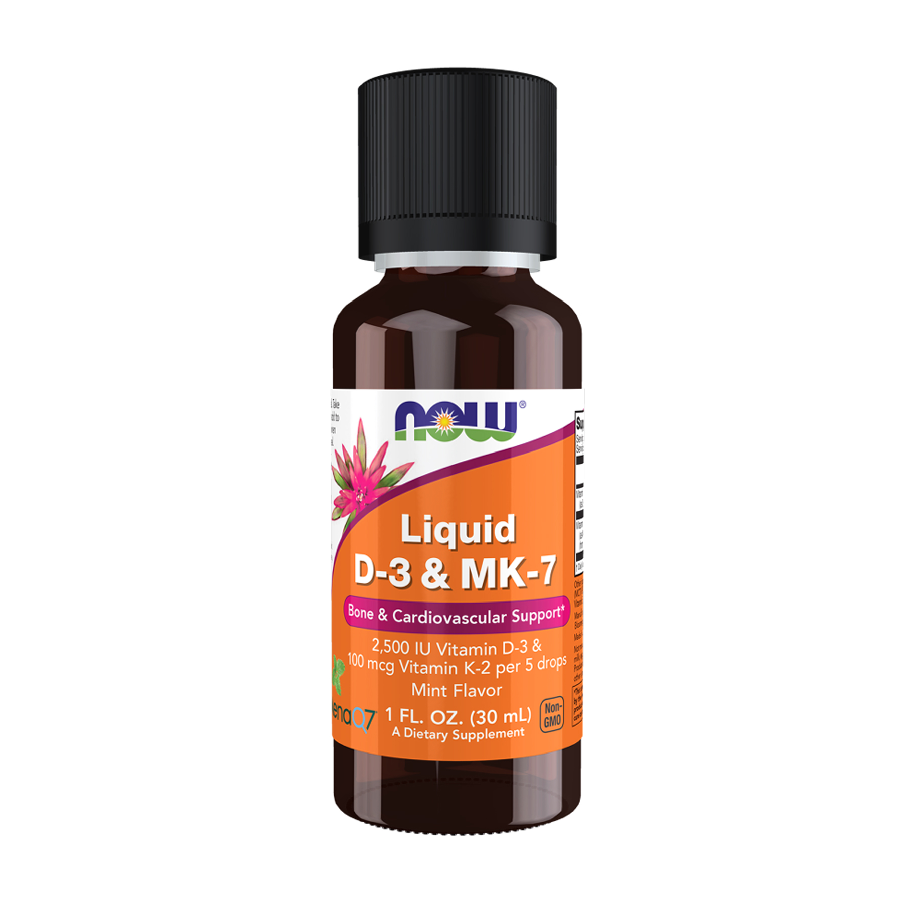 Вітамін D3 та МК-7, Now Foods Liquid D-3 & MK-7, 30 мл