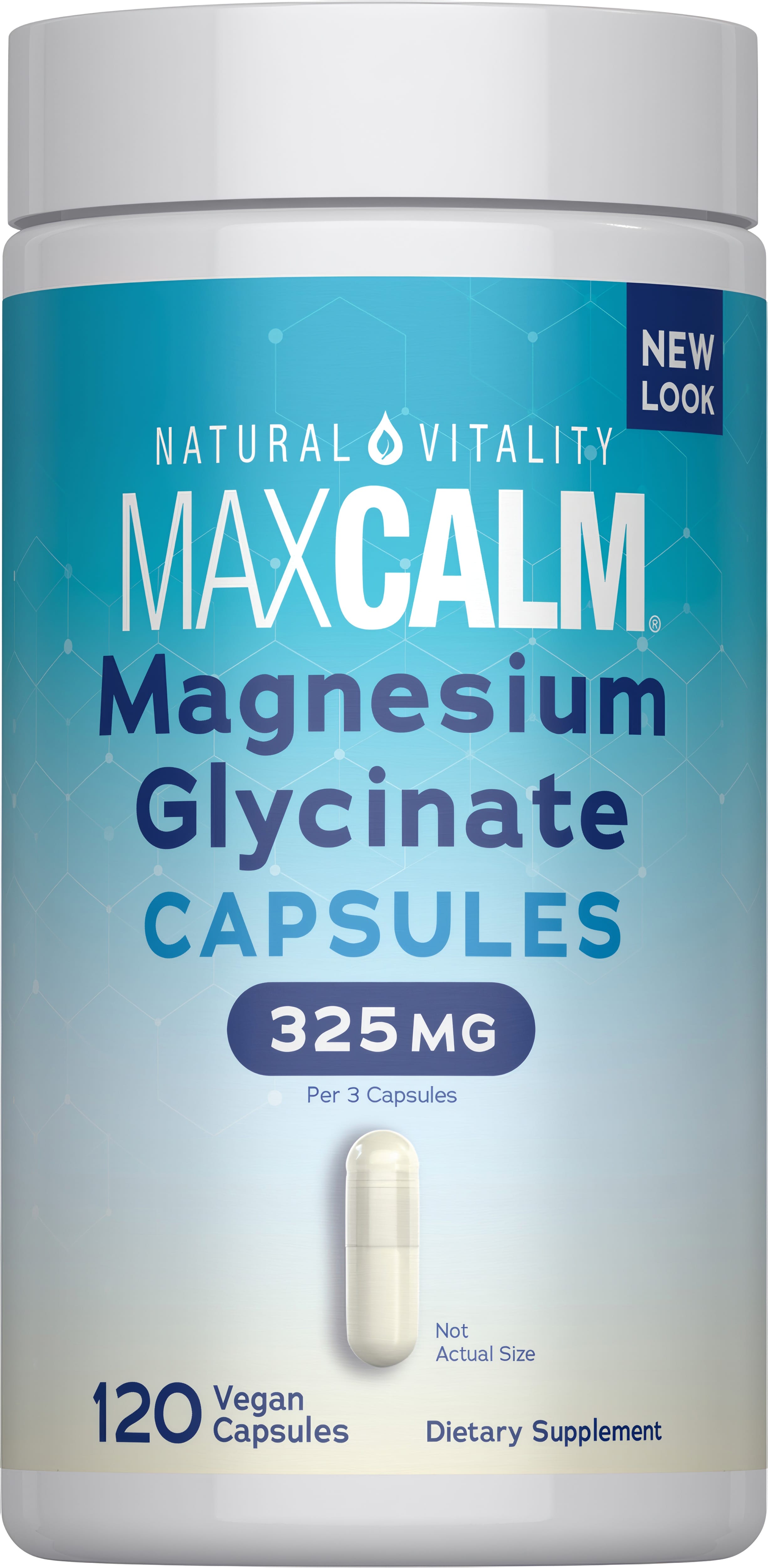 Магній гліцинат, Natural Vitality CALM Magnesium Glycinate, 325 мг, 120 капсул
