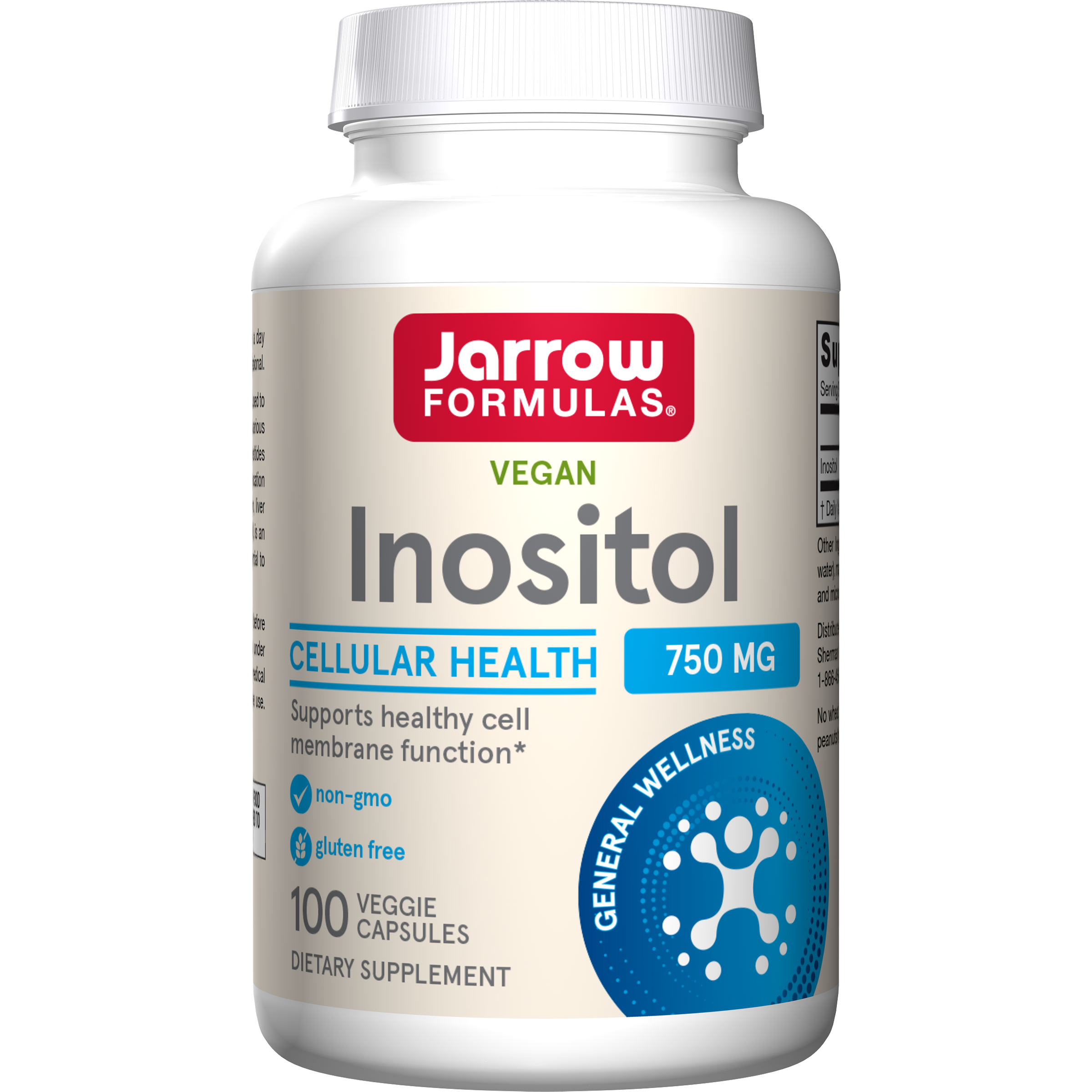 Інозитол, Jarrow Formulas Inositol, 750 мг, 100 капсул