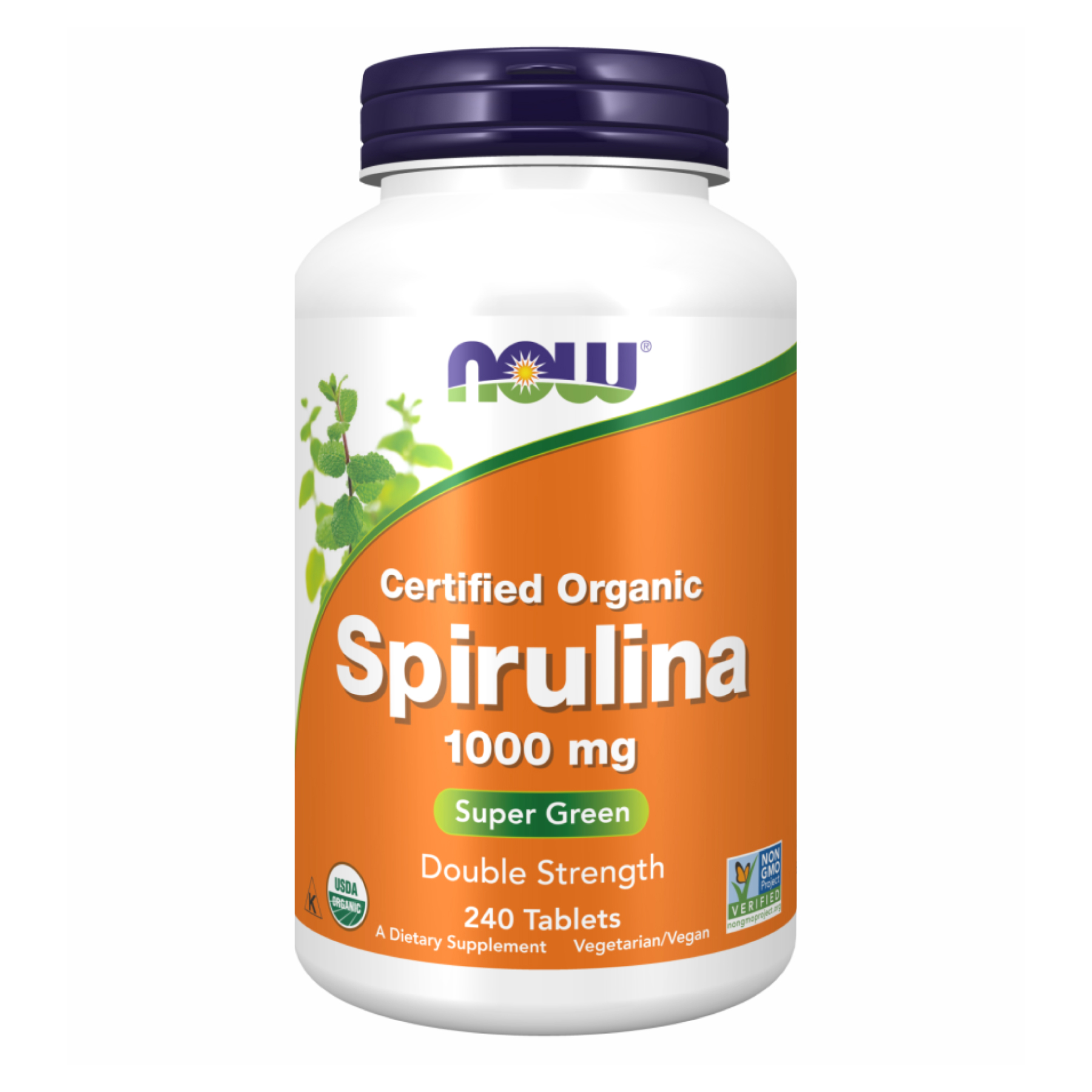 Спіруліна органічна, Now Foods Certified Organic Spirulina, 1000 мг, 240 таблеток