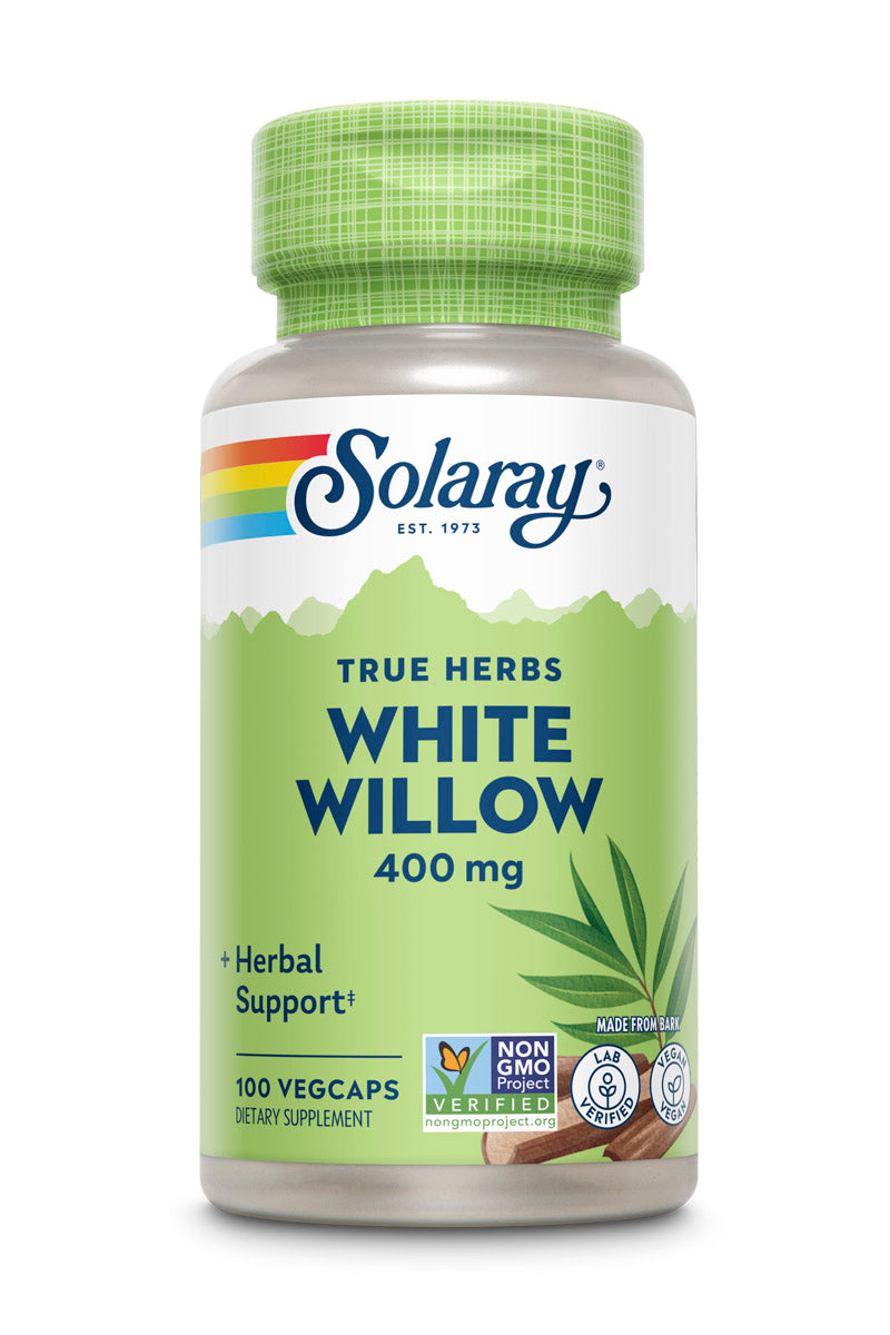 Кора білої верби, Solaray White Willow Bark, 400 мг, 100 вегетаріанських капсул
