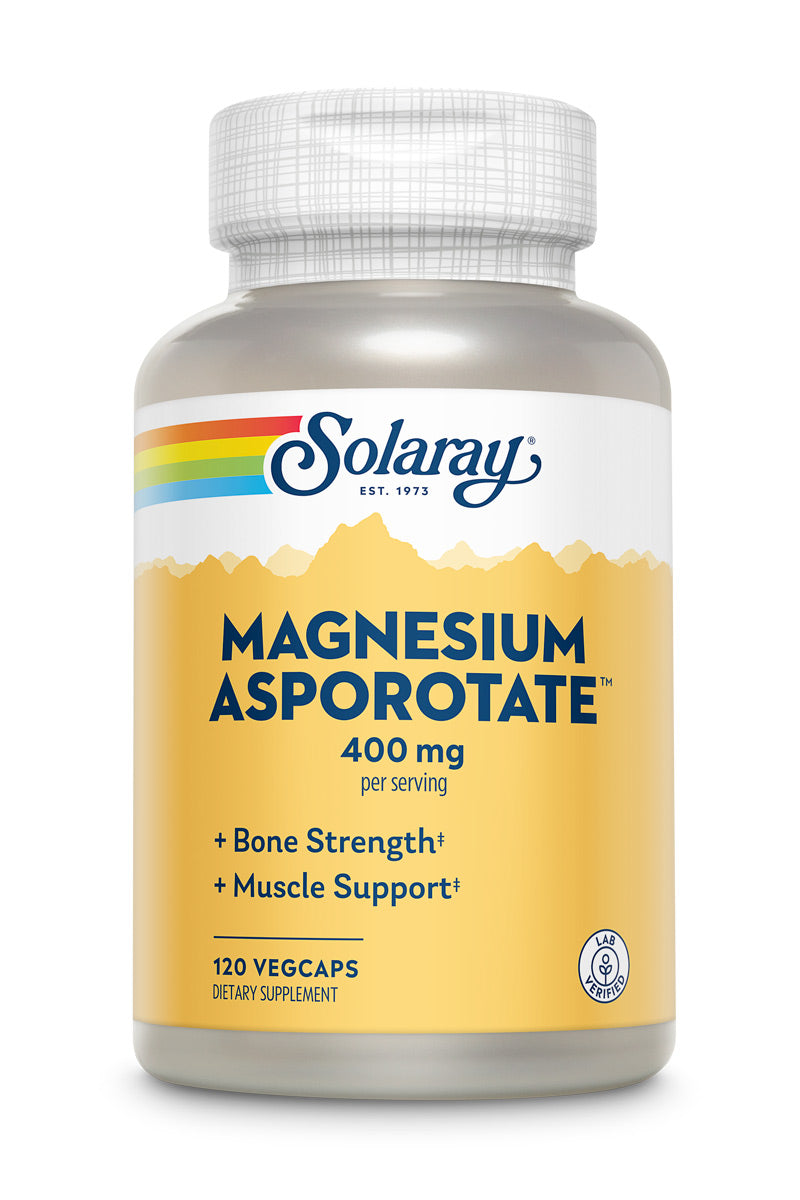 Магній, Solaray Magnesium Asporotate, 400 мг, 120 вегетаріанських капсул