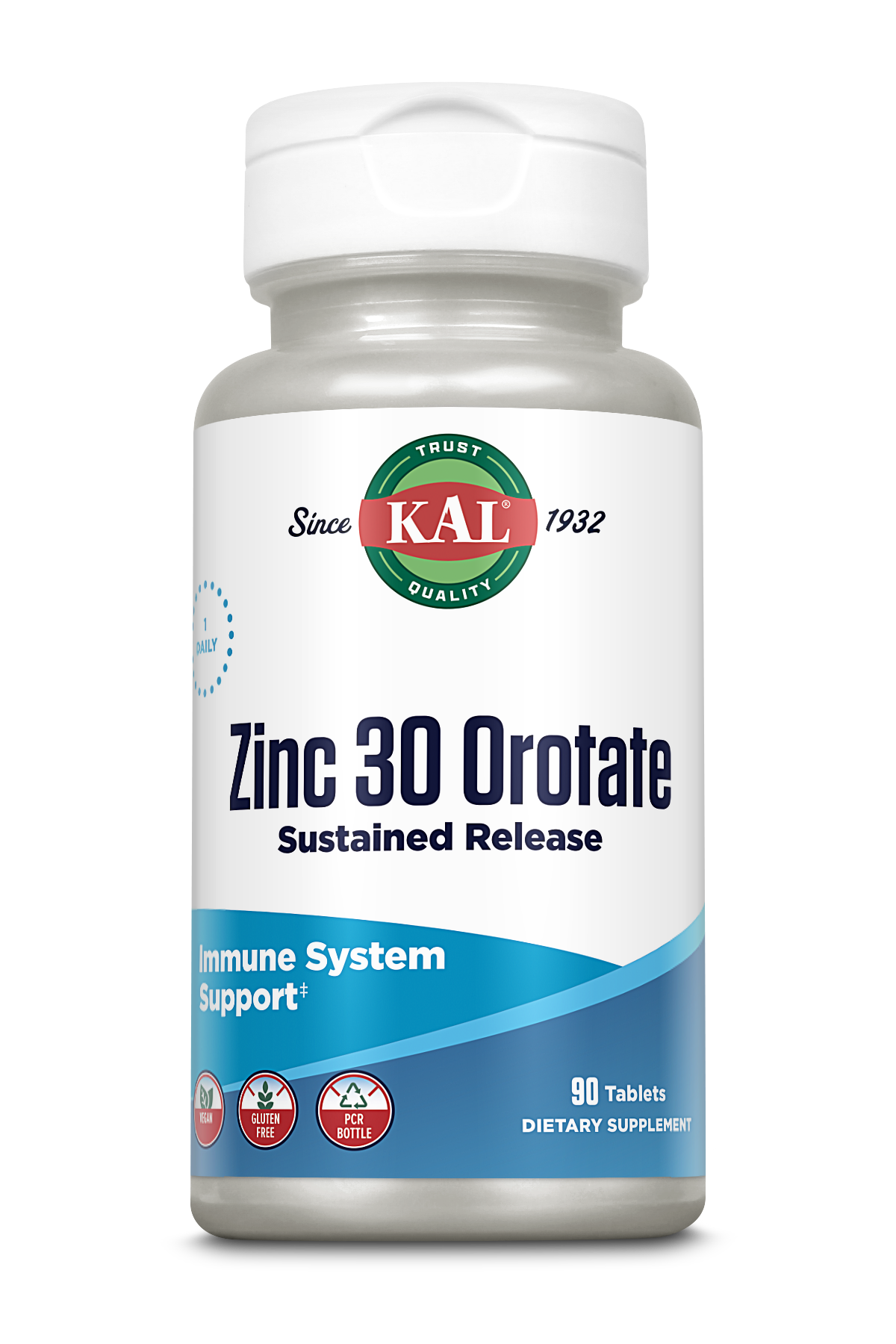 Цинк оротат, Kal Zinc Orotate Sustained Release, 30 мг, 90 таблеток