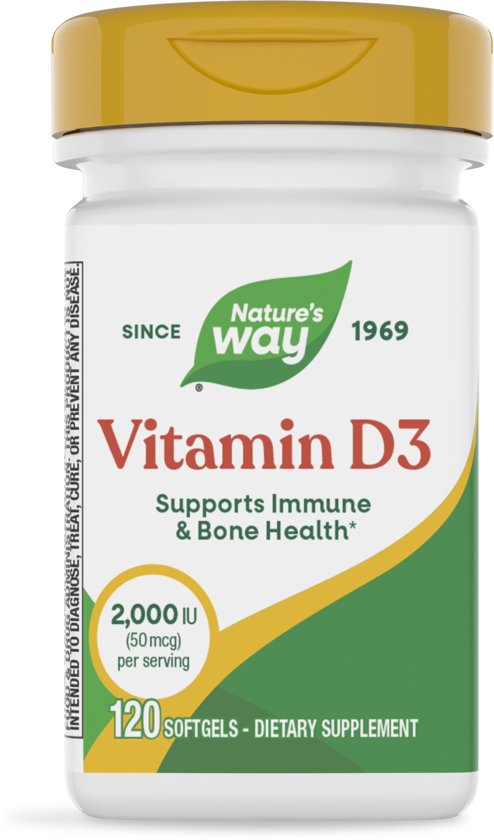 Вітамін D3, Nature's Way Vitamin D3 Extra Strength, 2000 МО, 120 м'яких капсул