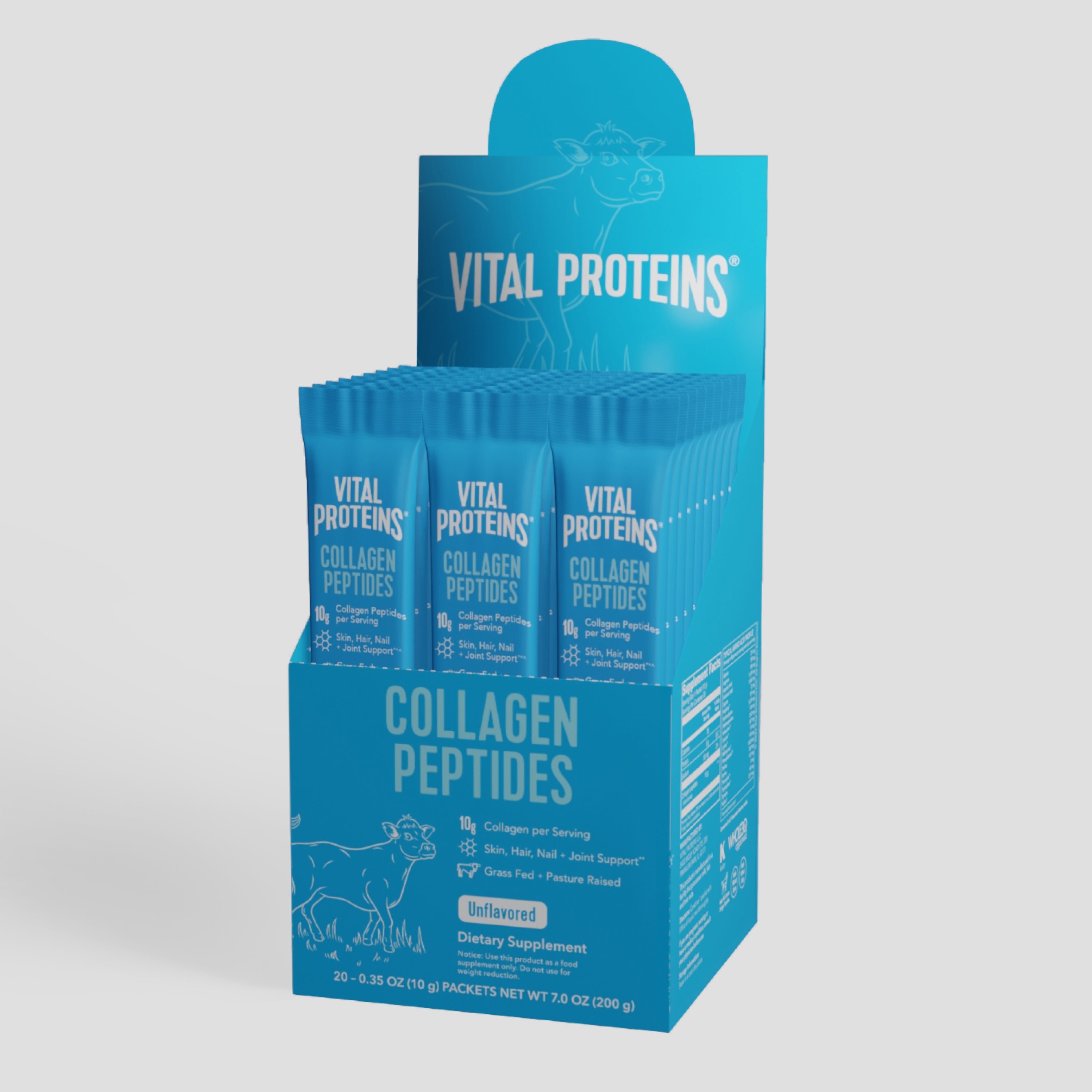 Пептиди колагену, Vital Proteins Collagen Peptides, 20 саше по 10 г. (Без смаку)