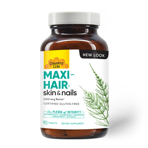Вітаміни для волосся, шкіри та нігтів, Country Life Maxi-Hair Skin & Nails, 90 таблеток (Ваніль)