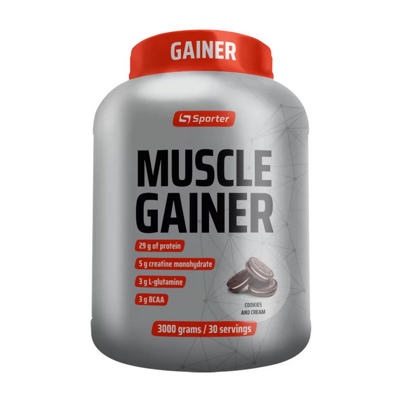 Sporter Muscle Gainer (3 kg, cookies and cream)