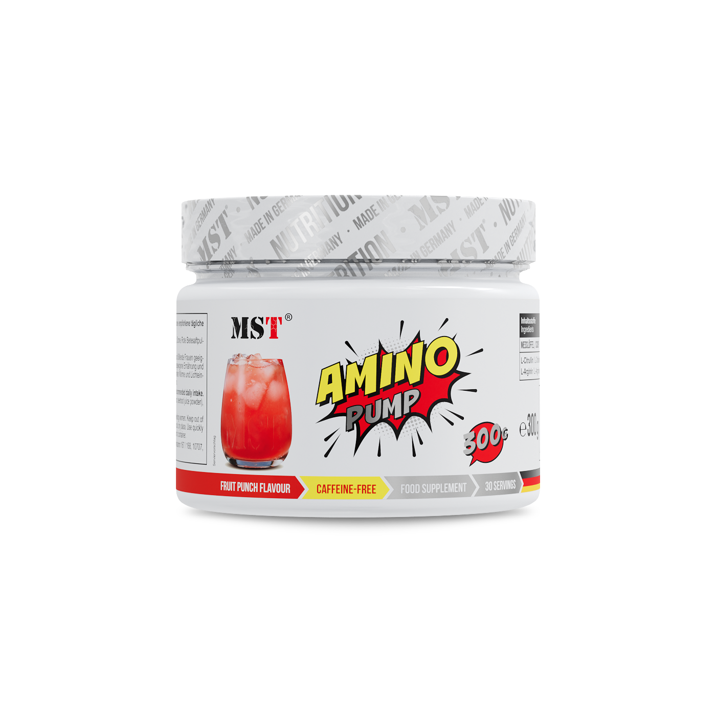 Передтренувальний комплекс, MST Amino Pump, 300 г (Фруктовий пунш)