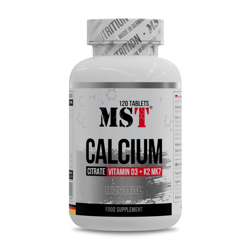 Кальцій цитрат з вітамінами D3 та K2, MST Calcium Citrate + Vitamin D3 + K2 MK7, 120 шт.