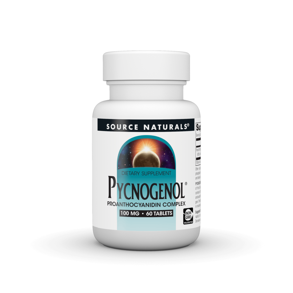Пікногенол, екстракт соснової кори, Source Naturals Pycnogenol, 100 мг, 60 таблеток