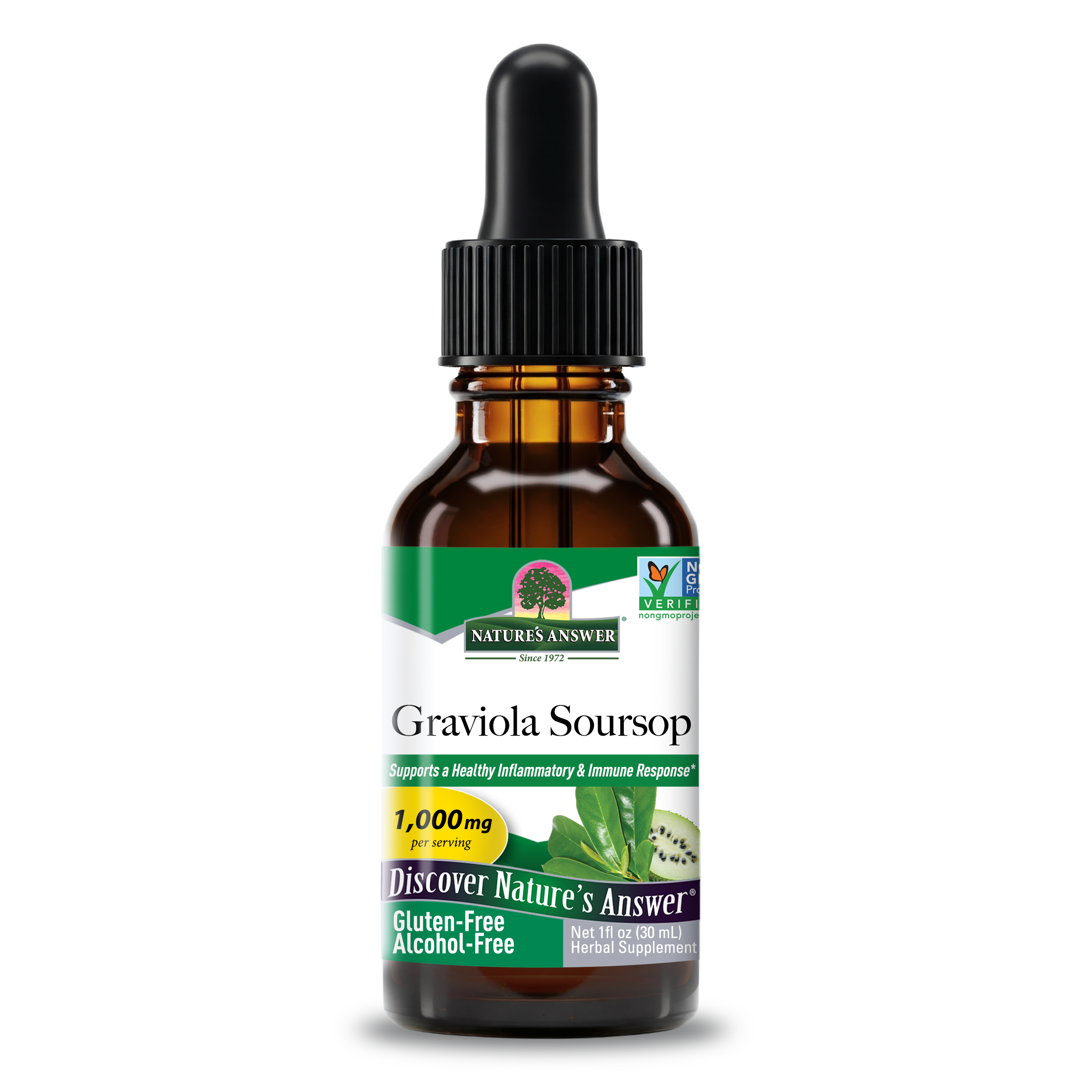 Гравіола саусеп, Nature's Answer Graviola Soursop, 1000 мг, 30 мл