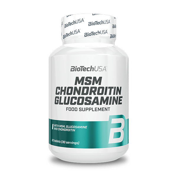МСМ, хондроїтин та глюкозамін, BioTech MSM Chondroitin Glucosamine, 60 таблеток