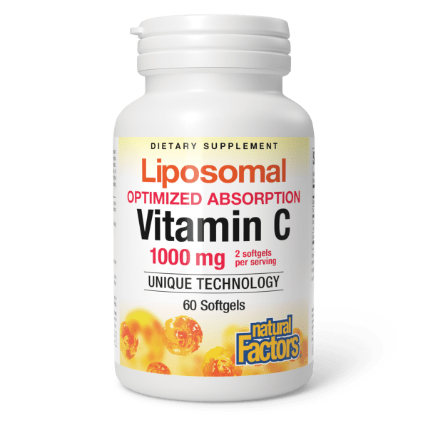 Вітамін С ліпосомальний, 1000 мг, Liposomal Vitamin C, Natural Factors, 60 гелевих капсул
