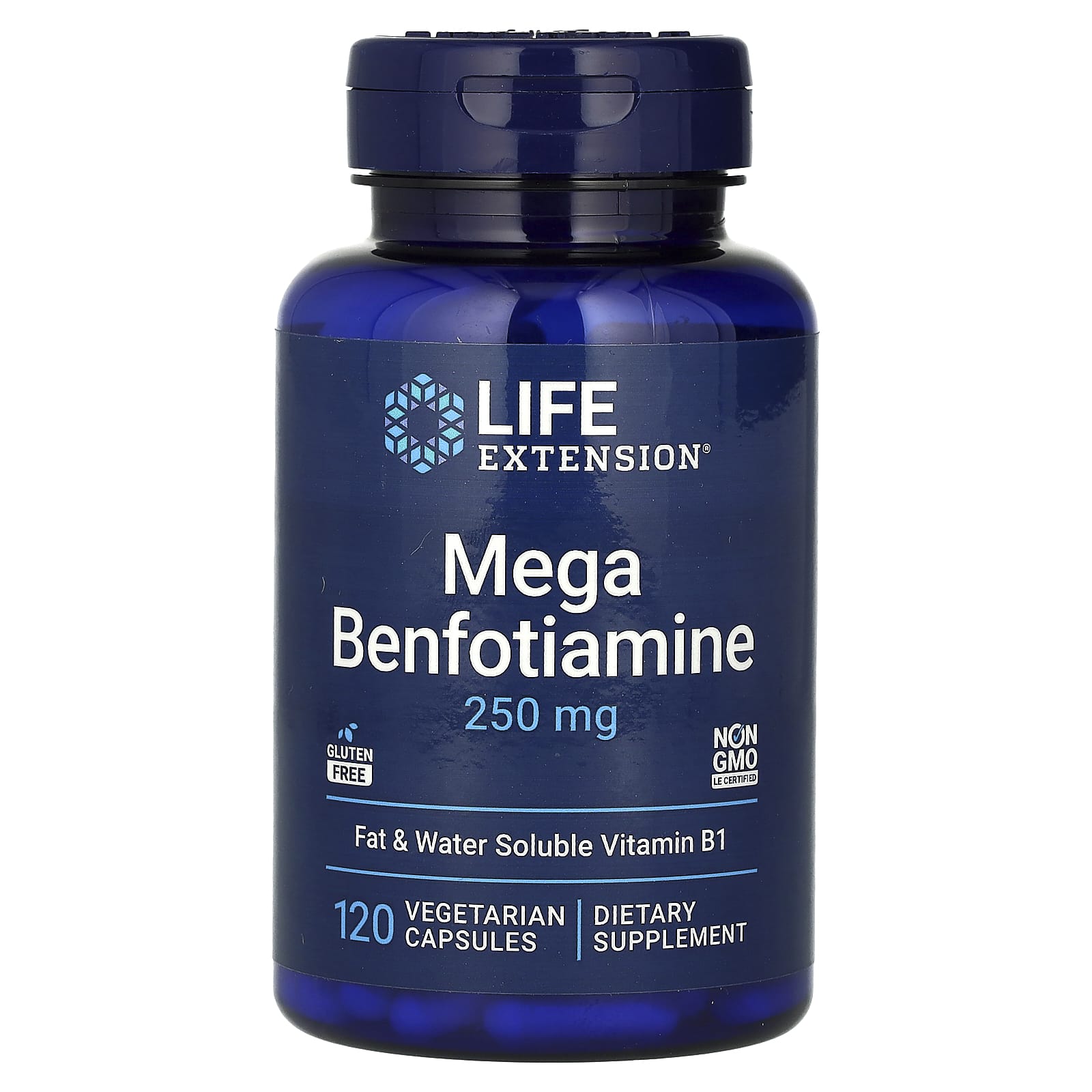 Бенфотіамін, Life Extension Mega Benfotiamine, 250 мг, 120 вегетаріанських капсул