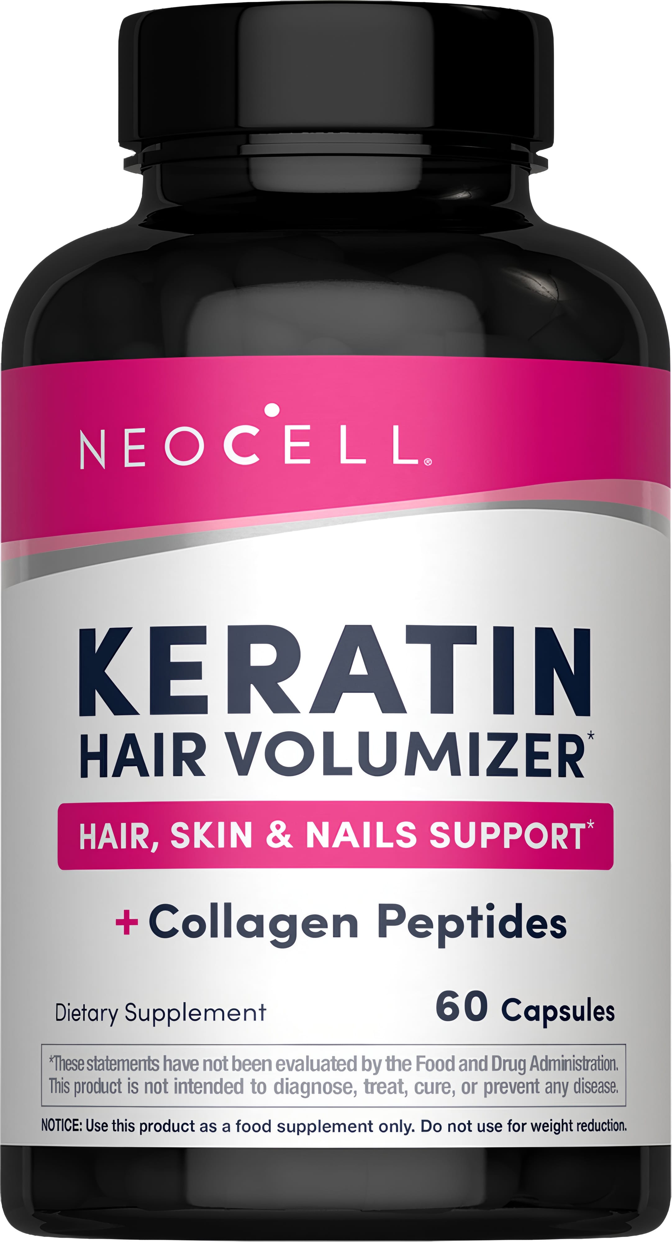 Кератиновий Комплекс для Волосся, NeoCell, 60 капсул
