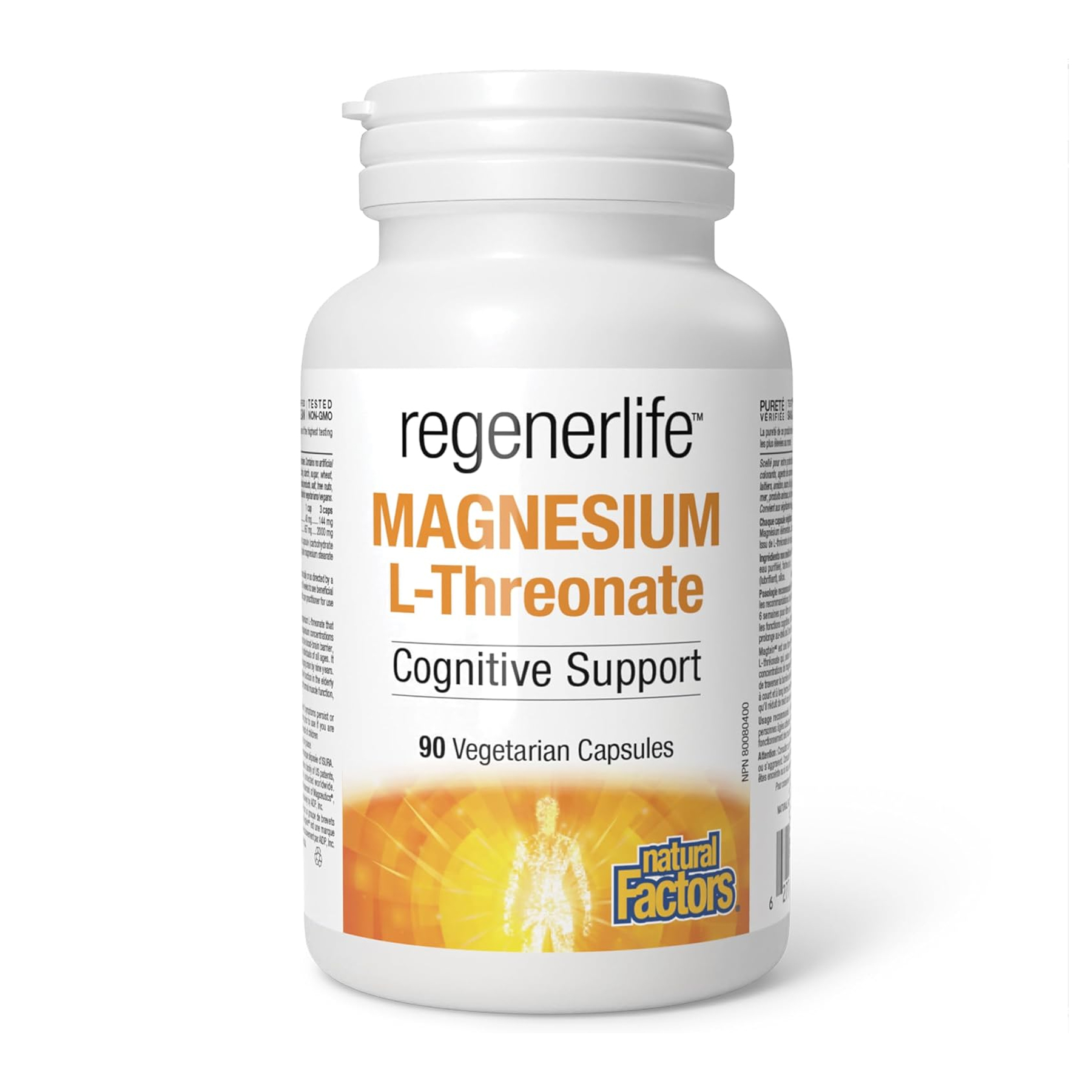 Магній L-треонат, Natural Factors Magnesium L-Threonate, 667 мг, 90 вегетаріанських капсул