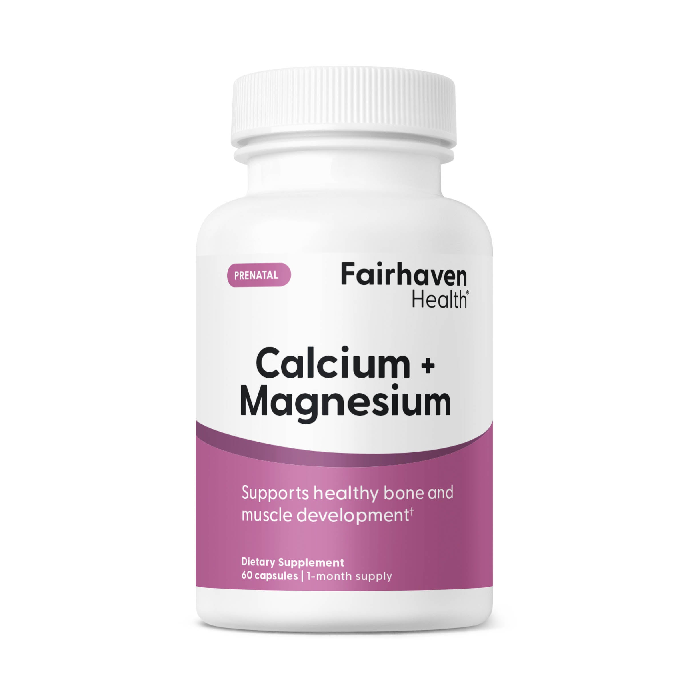 Кальцій та магній для вагітних, Fairhaven Health Prenatal Calcium + Magnesium, 60 капсул