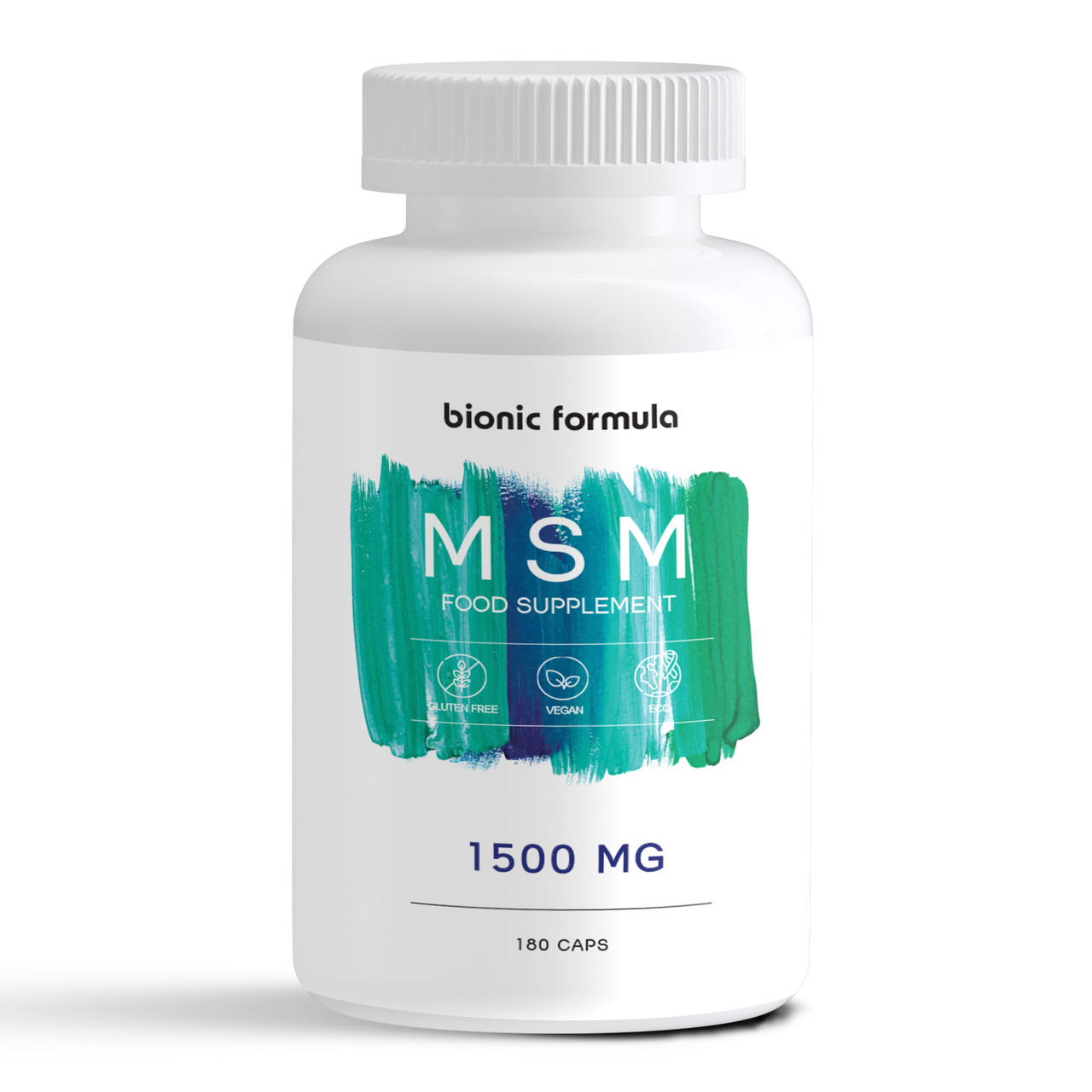 МСМ (метилсульфонілметан) для суглобів, шкіри та волосся, Bionic formula MSM, 1500 мг, 180 капсул