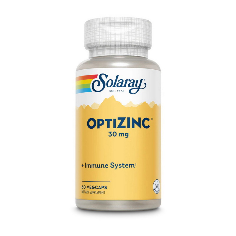 Цинк OptiZinc, Solaray OptiZinc 30 mg, 60 вегетаріанських капсул