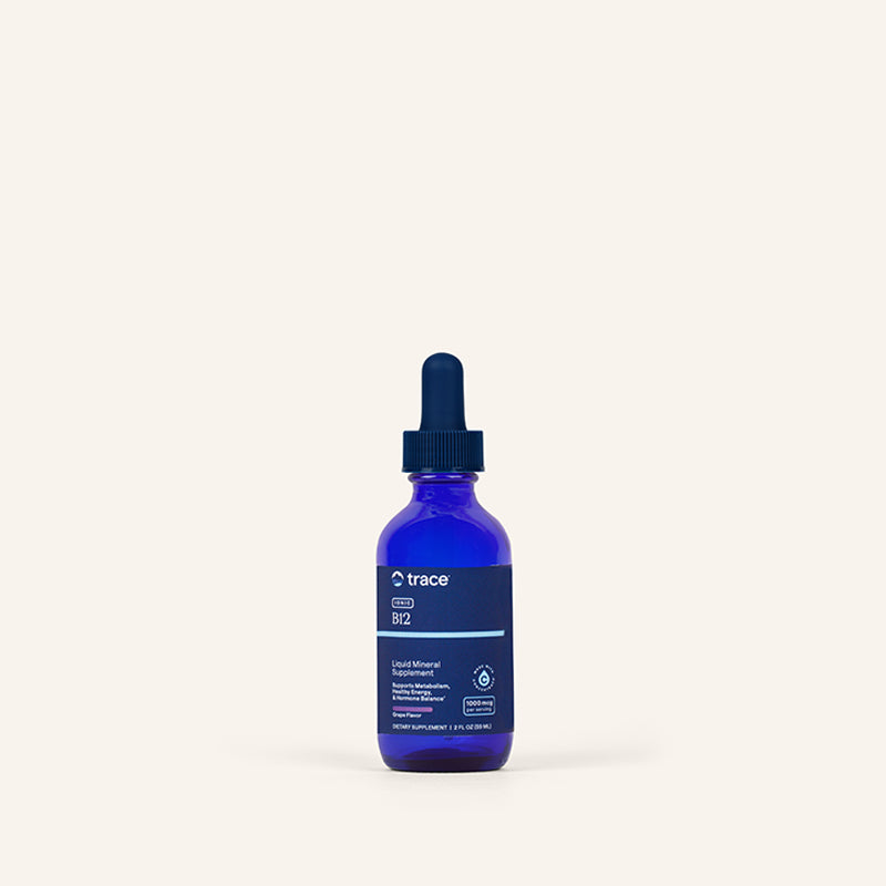 Іонний вітамін B12, Liquid Ionic B12, Trace Minerals Research 1000 мкг, смак винограду, рідкий, 59 мл