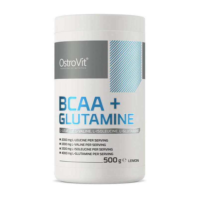 Амінокислоти BCAA та глютамін, OstroVit BCAA+Glutamine, 500 г (Апельсин)