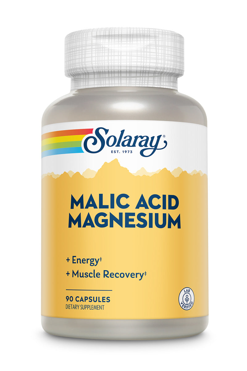 Яблучна кислота та магній, Solaray Malic Acid Magnesium, 90 капсул