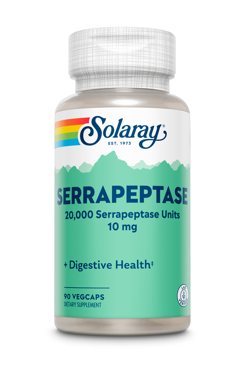Серрапептаза, Solaray Serrapeptase, 10 мг, 90 вегетаріанських капсул